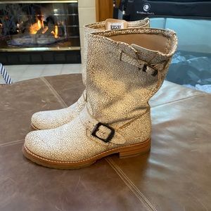 Frye “Veronica” white boots. Worn once!